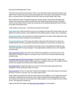 Easy Carrot Cake Recipes With A Twist