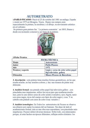 autorretrato ``picasso´´ 1972