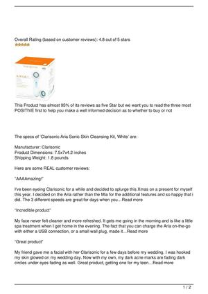 Clarisonic Aria Sonic Skin Cleansing Kit, White