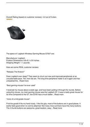 Logitech G700 Programming Calaméo - Logitech Wireless Gaming Mouse G700