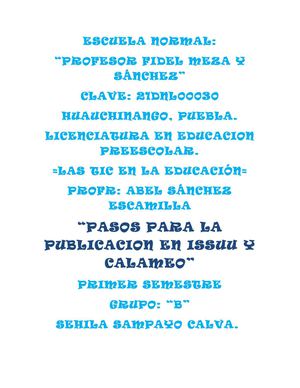 pasos para publicar en issuu y calameo