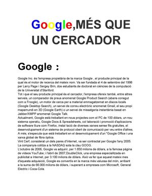 GOOGLE,més que un cercador