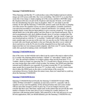 Samsung UN46ES6500 Review