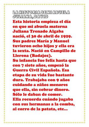 LA HISTORIA DE MI ABUELA JULIANA, DAVID