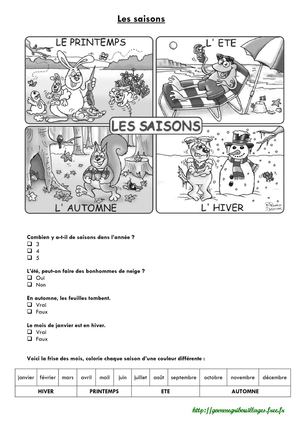 Les mois et les saisons