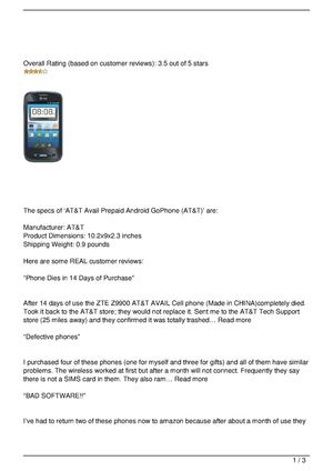 AT&T Avail Prepaid Android GoPhone (AT&T) Review