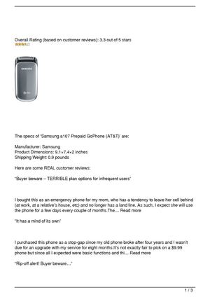 Samsung a107 Prepaid GoPhone (AT&T) Review