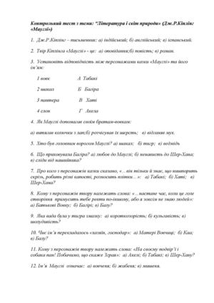 Контрольний тест з теми МА‎УГЛІ