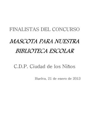 Concurso Una mascota para nuestra Biblioteca Escolar