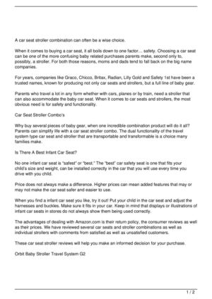 Car Seat Stroller Reviews