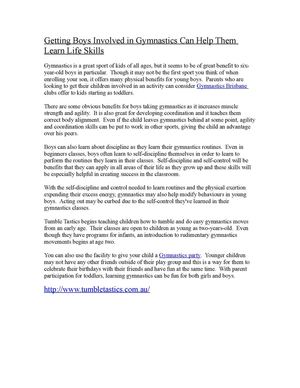 Getting Boys Involved in Gymnastics Can Help Them Learn Life Skills