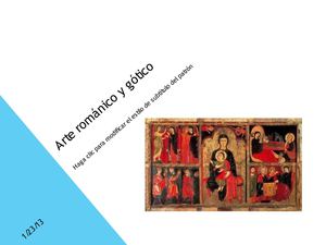 Arte Románico y Arte Gótico 