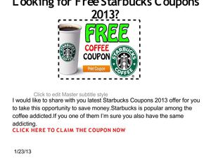 Starbucks Coupons 2013