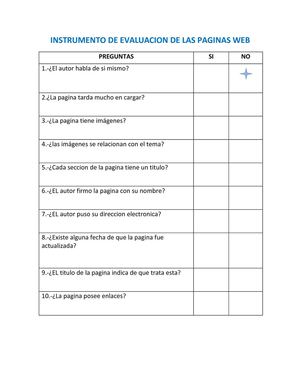 instrumentos de evaluacion de las paginas web