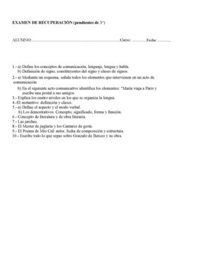 Examen pendientes 3º ESO