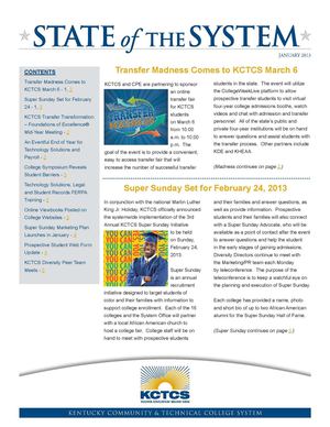 KCTCS State of the System- January 2013