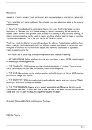 The 4-Hour Chef: The Simple Path to Cooking Like a Pro, Learning Anything, and Living the Good Life