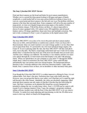 The Sony Cybershot DSC-HX9V Review