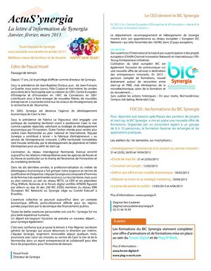 ActuS'ynergia Janvier 2013