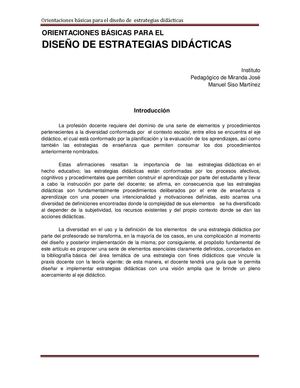 Elementos básicos para el diseño de Estrategias Didácticas