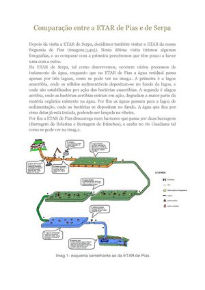 Comparação entre a ETAR de Pias e de Serpa