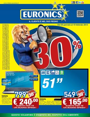 Volantino Euronics gruppo Tufano dal 25/1 al 10/02/2013
