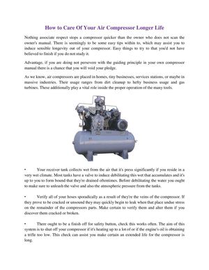 Industrial Air Compressor in India