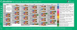 Calendrier de ramassage des déchets 1er semestre 2013