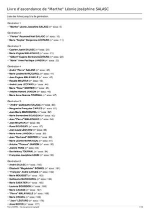 Livre d'ascendance SALASC Marthe