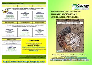 Programme Centre Aéré 10.12-02.13