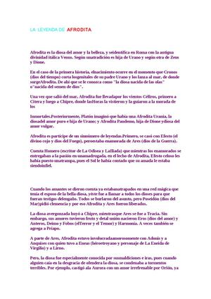 la leyenda de afrodita