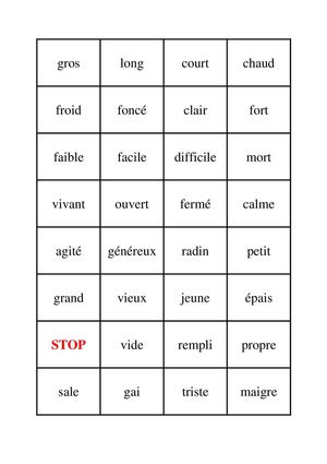 dominos des contraires