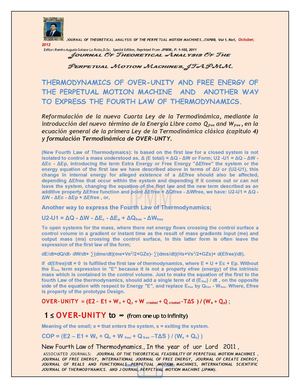 Calaméo - NEW THERMODYNAMICS OF OVER-UNITY AND FREE ENERGY OF THE ...