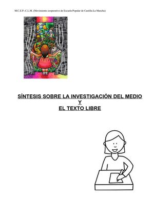 SÍNTESIS SOBRE LA INVESTIGACIÓN DEL MEDIO Y EL TEXTO LIBRE