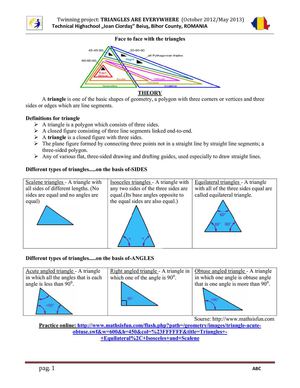 Maths lessons about triangles (January)