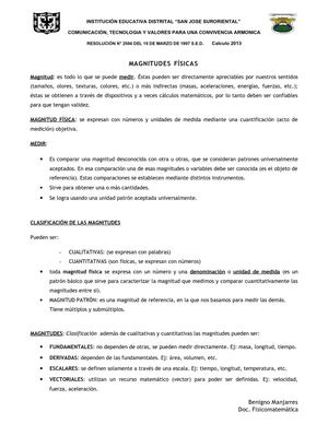 Magnitudes Fisicas 10