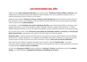 LAS ESTACIONES DEL AÑO
