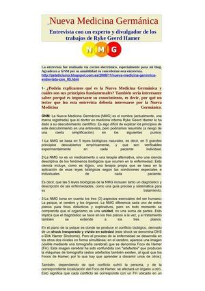 Entrevista1ª sobre la Nueva Medicina Germánica de Hamer_Blog Zeteticismo