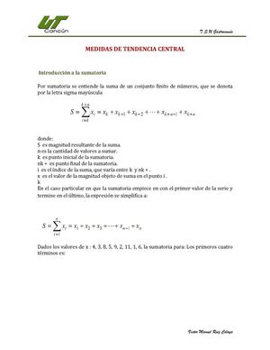 Medidas de Tendencia Central