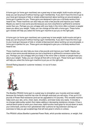 Bowflex PR3000 Home Gym Review