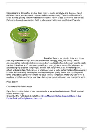 Green Mountain Coffee, Breakfast Blend K-Cup Portion Pack for Keurig Brewers, 50-count