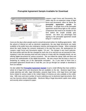 Prenuptial Agreement Sample