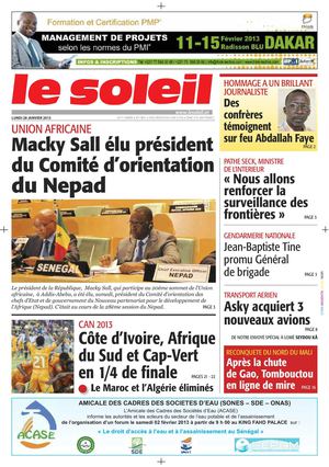 Edition du 28 janvier 2013