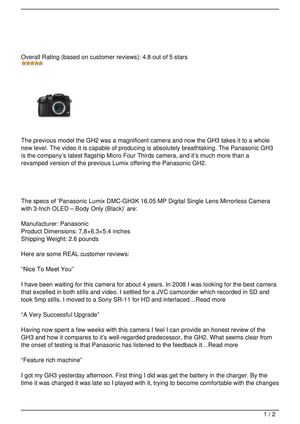 Panasonic Lumix GH3 Review