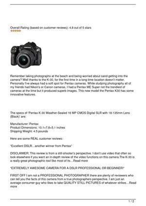 Pentax K30 Review