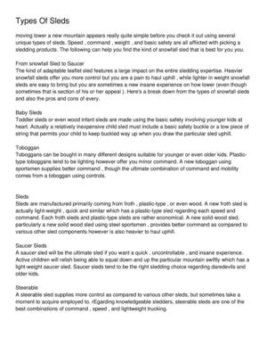 Types Of Sleds