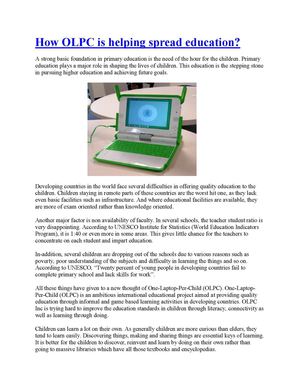 How OLPC is helping spread education