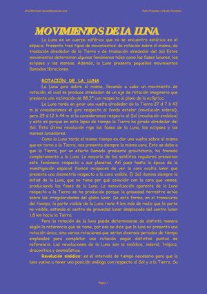movimientos  de la luna