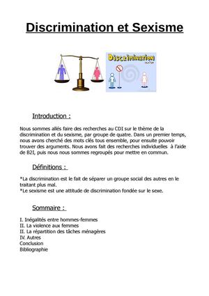 Discrimination et sexime