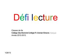Couvertures des livres du défi lecture 6e